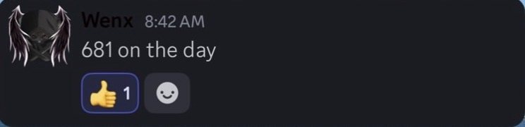 Discord message from Wenx: 681 on the day.